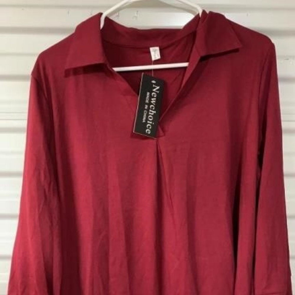 BOGO Cozy Casual V-neck three quarter sleeve oversized Top woman's XL